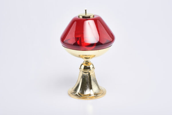 Lampada rossa su base oro art. G 1487.