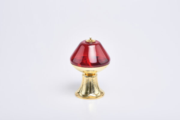 Lampada rossa su base oro art. G.1485