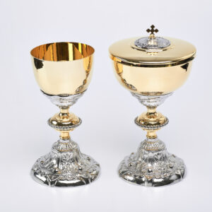 Calice e Pisside barocchi in fusione bicolore art. G.1887/1888