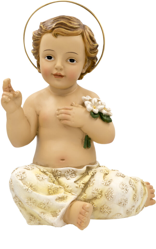 Bambino Gesù seduto in resina h. 20 cm. art. G.P553