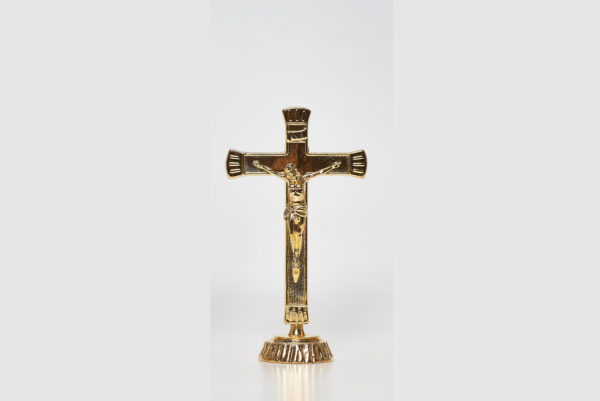 Croce dorata su candeliere art. G.601/C