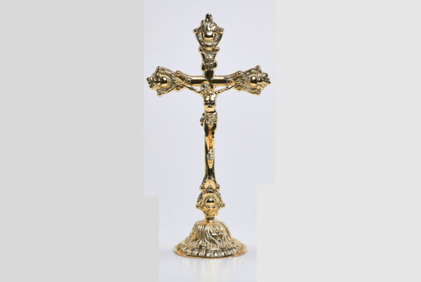 Croce dorata su candeliere art. G.672/C