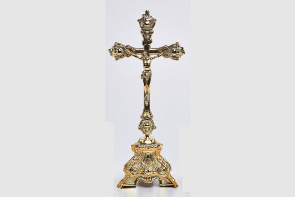 Croce dorata su candeliere barocco art. G.528/C