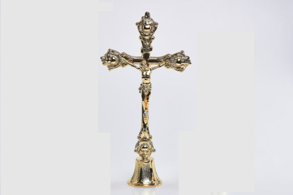 Croce dorata su candeliere art. G.589/C