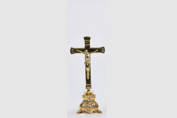 Croce dorata su candeliere art. G.529/C