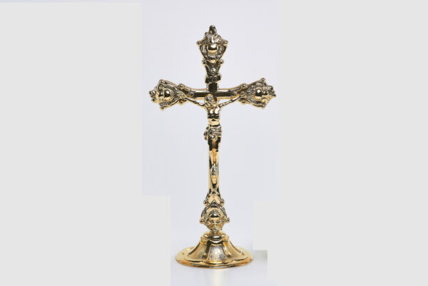 Croce dorata su candeliere art. G.590/C