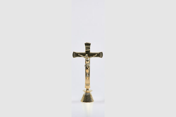 Croce dorata su candeliere art. G.671/C