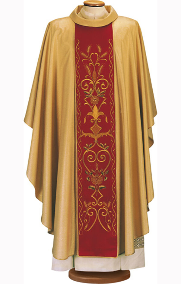 Casula in tessuto oro lurex con stolone art. G.26186ORO