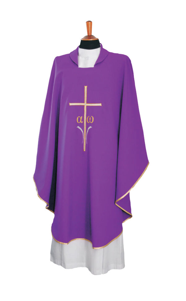 Casula in micromonastico con ricamo diretto art. G.111