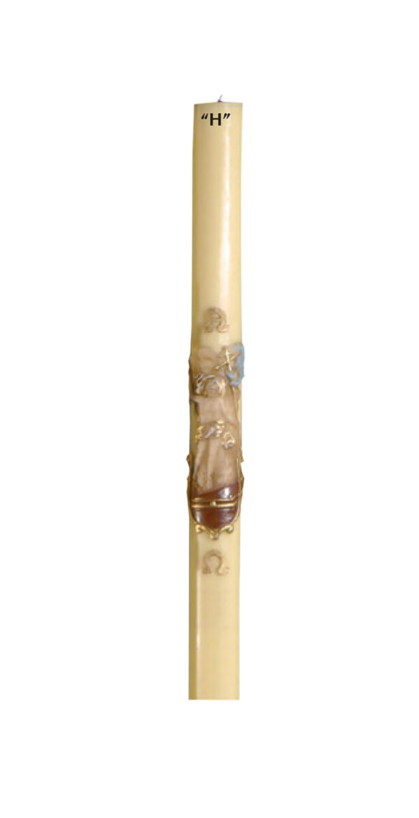 Cero Pasquale in cera d'api decoro bassorilievo art. G.80120D - immagine 5