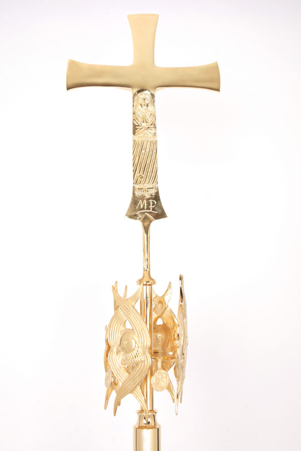 Croce astile Markabà in ottone fuso dorato art. G.DM520.2 - immagine 3