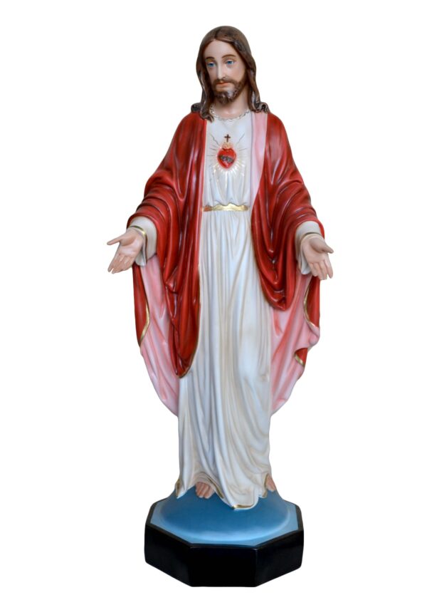 Statua cm. 110 del sacro Cuore di Gesù con braccia aperte art. G.122.110