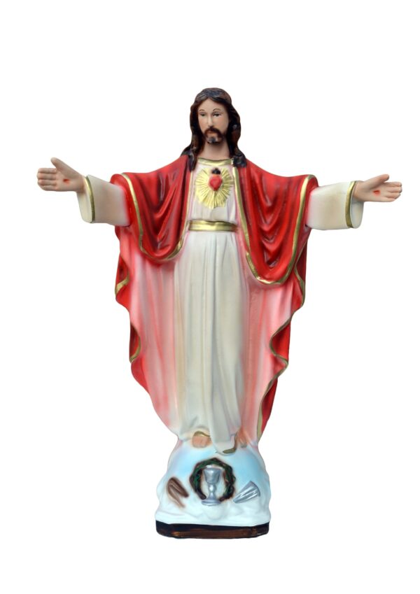 Statua cm. 30 del Sacro Cuore di Gesù con braccia aperte art. G.122.30