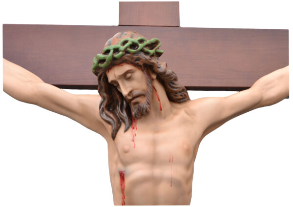Cristo cm. 105 su croce di legno art. G.108.105 - immagine 2