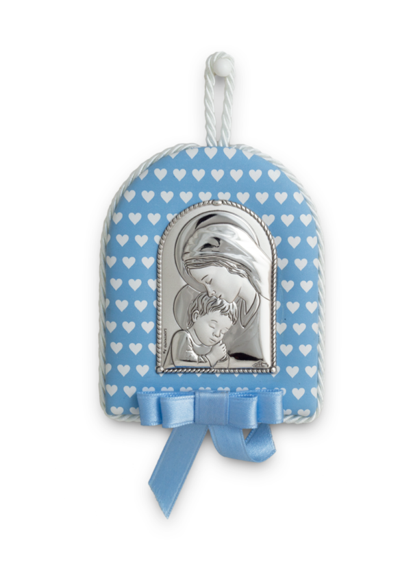 Sopraculla con carillon in ecopelle e placca in  argento art. G.2416 - immagine 2