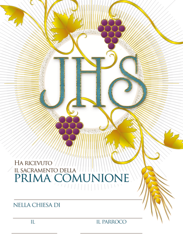 Pergamena personalizzabile per la Prima Comunione art. G.3007.K204