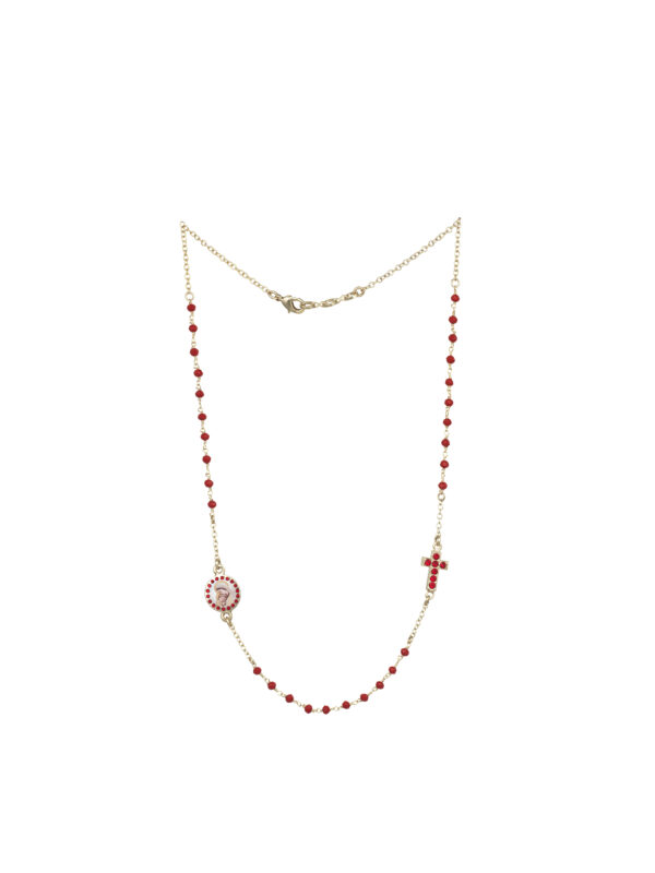Collana rosario 3 decine con grani in cristallo art. G.F105