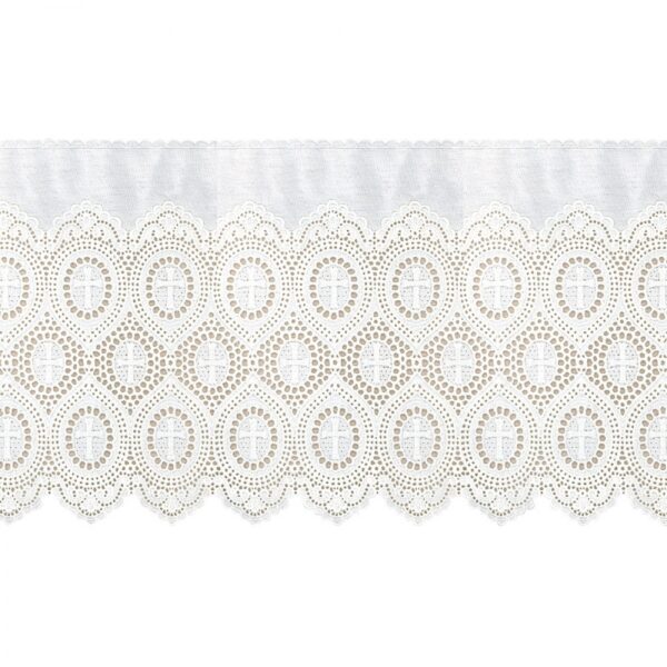 Pizzo h. 24 cm. in misto lino smerlato art. G.MOD49A
