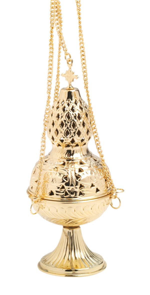 Turibolo in ottone h. 26 cm. completo di contenitore interno art. G.SA10-024 - immagine 2