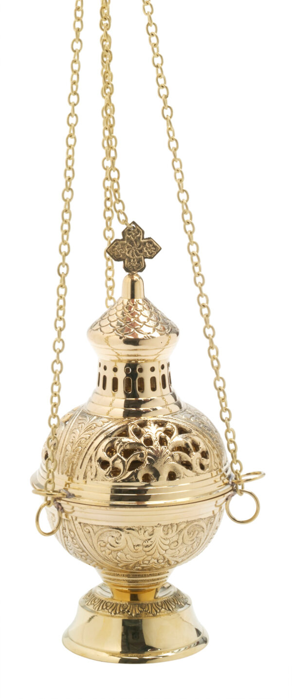 Turibolo h. 28 cm. in ottone dorato o argentato art. G.SA10-136 - immagine 2