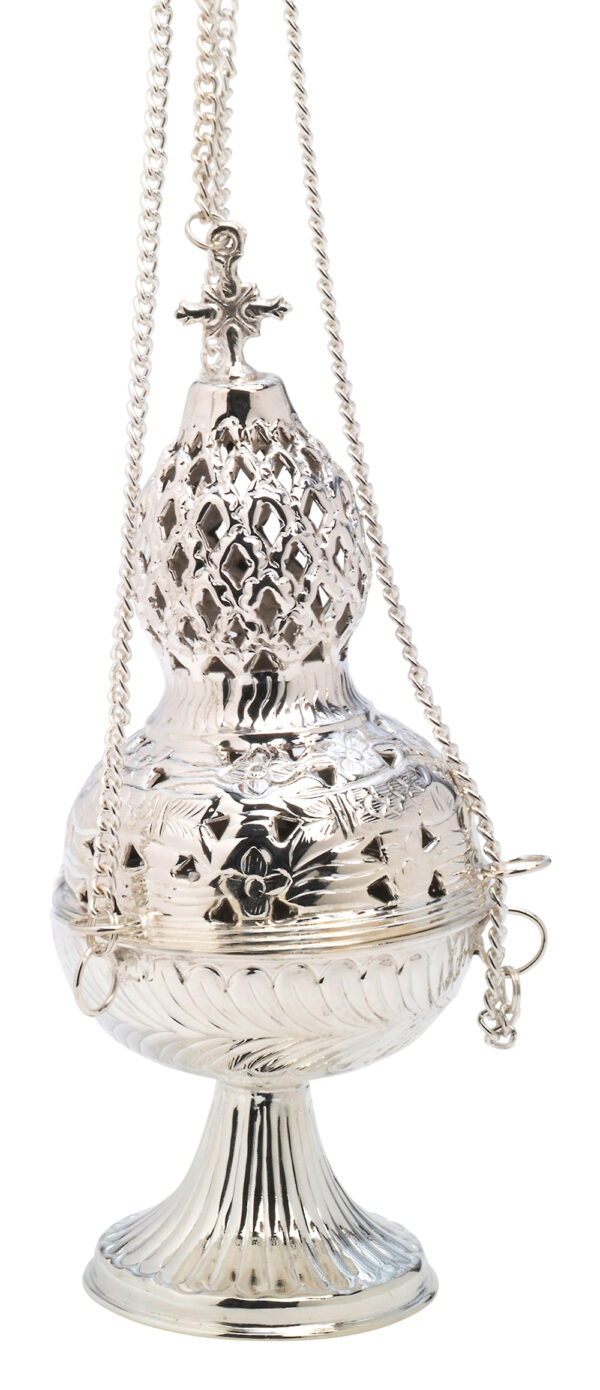 Turibolo in ottone h. 26 cm. completo di contenitore interno art. G.SA10-024